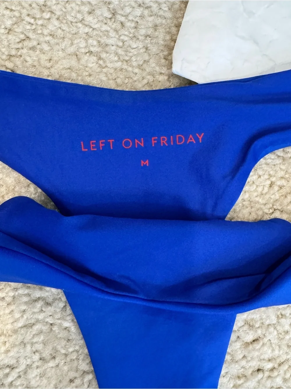 🔹 Left on Fridays Drift Backside Thong Blue Bikini Bottom Size Medium